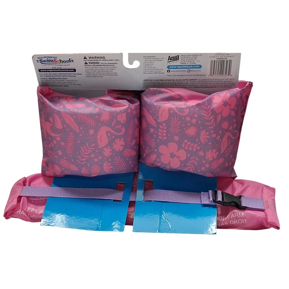 SwimSchool Ultra-Fit Tot Swimmer Float Level 3 Age 4-6 Years Pink 50LBS Max New